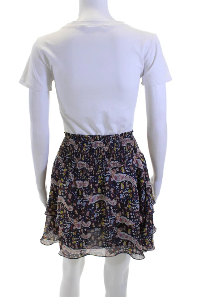 Minifalda acampanada Aqua para mujer negra cachemira 100 % poliéster talla S Foto 3 de 4