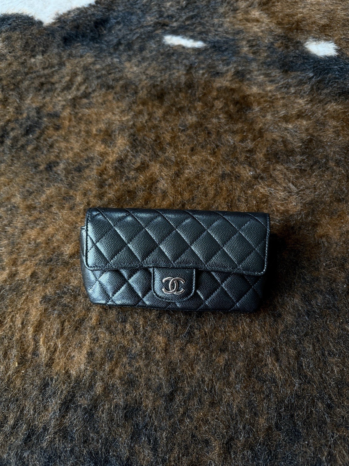 CHANEL Quilted Caviar Sunglasses Case with Chain image 2