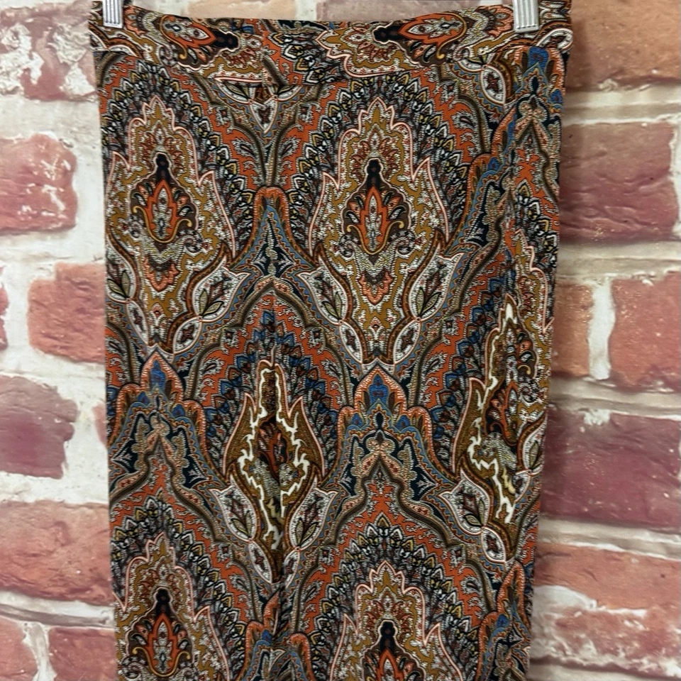 Pantalones Zara Mujer S Multicolor Boho Floral Abstracto Volantes Acampanados Pierna Pantalones Foto 4 de 4