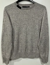 Redvanly Sweater Mens Medium Gray Merino Wool Crewneck Pullover Knit Casual
