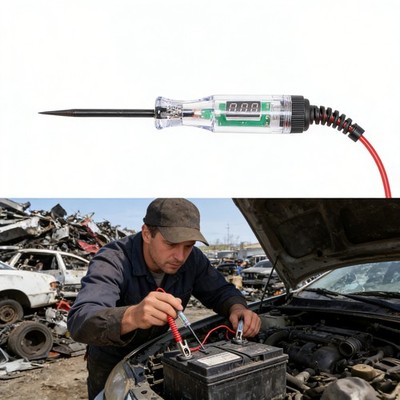 Professional Pair of Digital Testers for 6-24V Automotive Electrical Systems