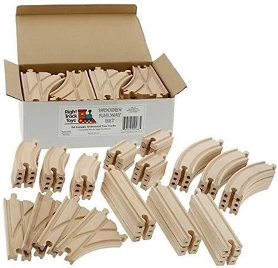 Wooden Train Track Lot 52 Piece Set Play for Thomas Train Railway System 18 Feet