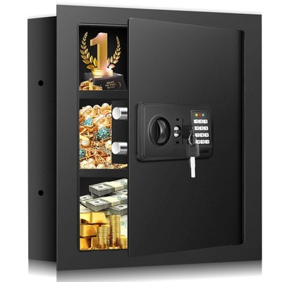 17.72'' Tall Wall Safes Between the Studs with Hidden Bottom Compartment, Heav...