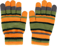 Coraline Striped Gloves Orange And Green Fuzzy Gloves  Warm Striped Gloves