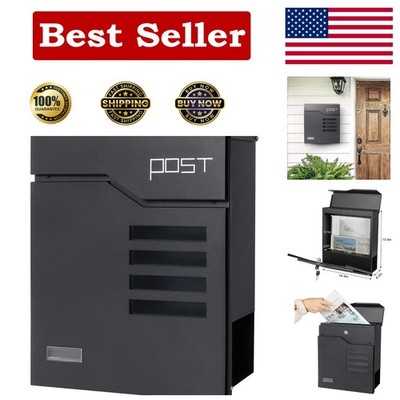 Large Mailbox Wall Mount with Lock, Decaller Modern Mailboxes for Outside, Black