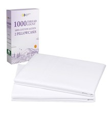 Pillow Cases Standard Size Set of 2-1000 Thread Count Sateen, Soft and Thick ...
