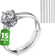 Adjustable Ring Size Adjusters Kit with 3 Sizes Clear Spacers for Loose Rings