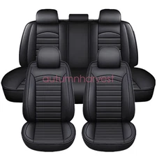 For Toyota Car Seat Cover Full Set Leather 5-Seats Front Rear Protector Cushion