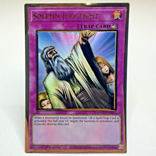 2x LOT Yugioh Solemn Judgment MAGO-EN051 1st Edition Premium Gold Rare - NM-MINT