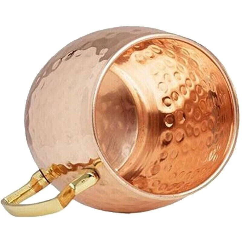 Copper Handmade Mug Ayurveda Health Yoga Whiter Glass Cup Drinking Mug 6Pcs - Image 4 of 4