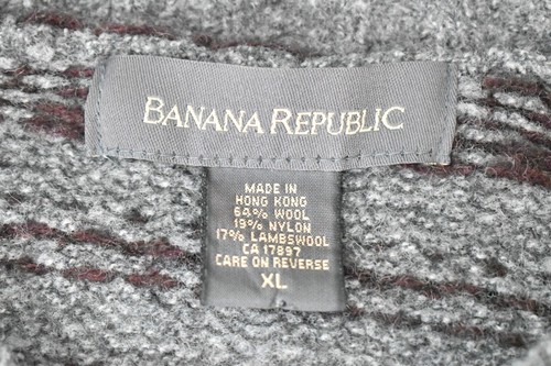 Banana Republic Lambswool Blend Knit Long Sleeve Sweater Mens XL Gray - Picture 5 of 6
