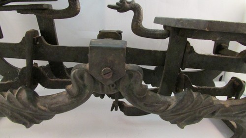 Antique J.F. Linder BASEL Iron Balance Weight Scale Serpent Design & Weights - Picture 6 of 24