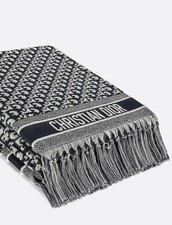 Dior Oblique Beach Towel Cotton Navy Blue And White New With Tags £750