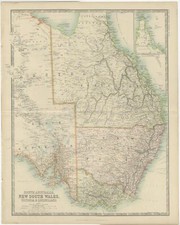 Carte ancienne de l'Australie du Sud par Johnston (vers 1865)