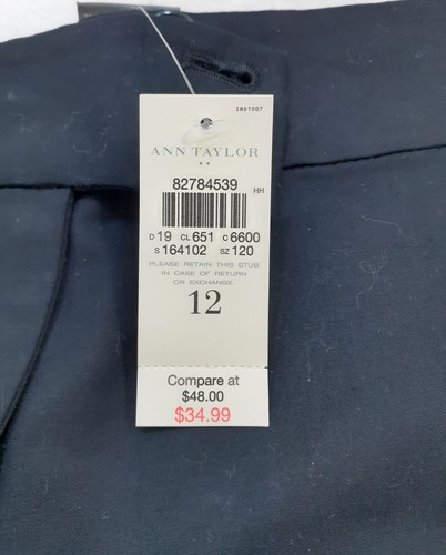 Ann Taylor Chino Shorts Womens 12 Signature Fit Black Stretch Casual NWT New - Picture 7 of 8