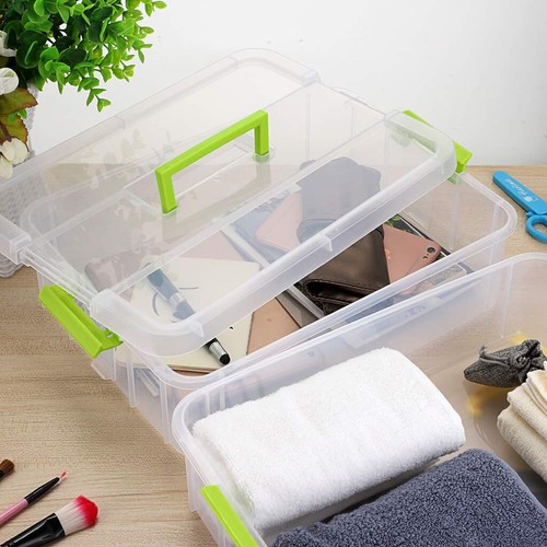 2 Layer Stack & Carry Box, Plastic Multipurpose Portable Storage Container Bo... - Picture 7 of 7
