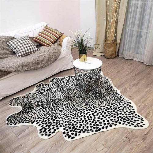 FAUX WILD ANIMAL COW SKIN RUG HIDE DESIGN LEOPARD PRINT AREA RUG MAT 63x79in - Picture 4 of 9