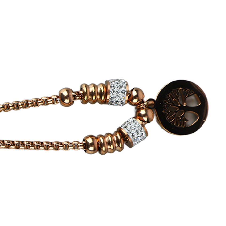 Life Tree Bracelet Rose Golden Women Delicate Jewelry Family Tree