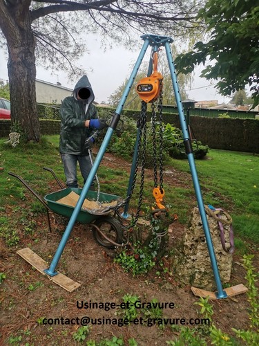 Platine support palan arrache souche étais capacité max 4 tonnes - Afbeelding 6 van 11