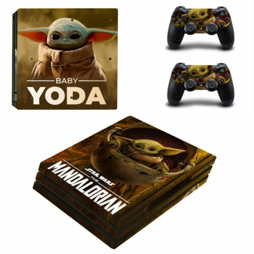 PS4 Pro Console Controllers Vinyl Skin Stickers Decals Baby Yoda The Mandalorian - Picture 1 of 1