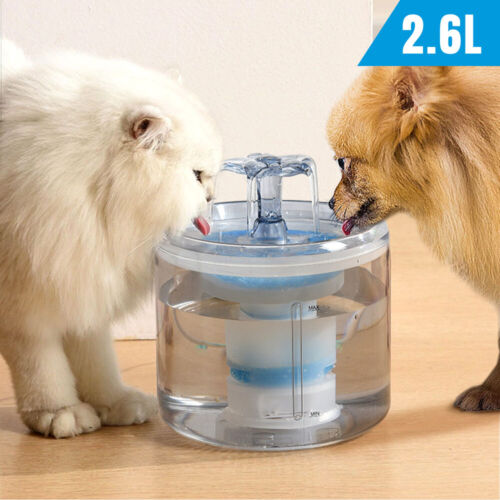 2.6L Automatic Pet Dog Cat Water Fountain Drinking Bowl Dispenser with Filter - Picture 1 of 15