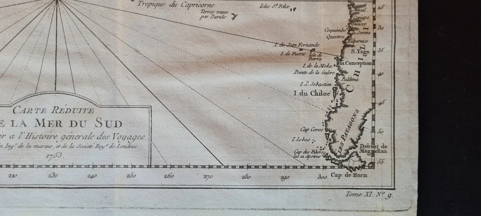Antique (1753) map - Mer du Sud - South Seas - Pacific - Polynesia - Australia - Image 4 of 4