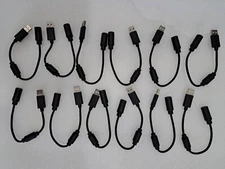 Lot Of 12 NEW BLACK 360 Wired Controller USB Breakaway Cable Adapter Xbox 360