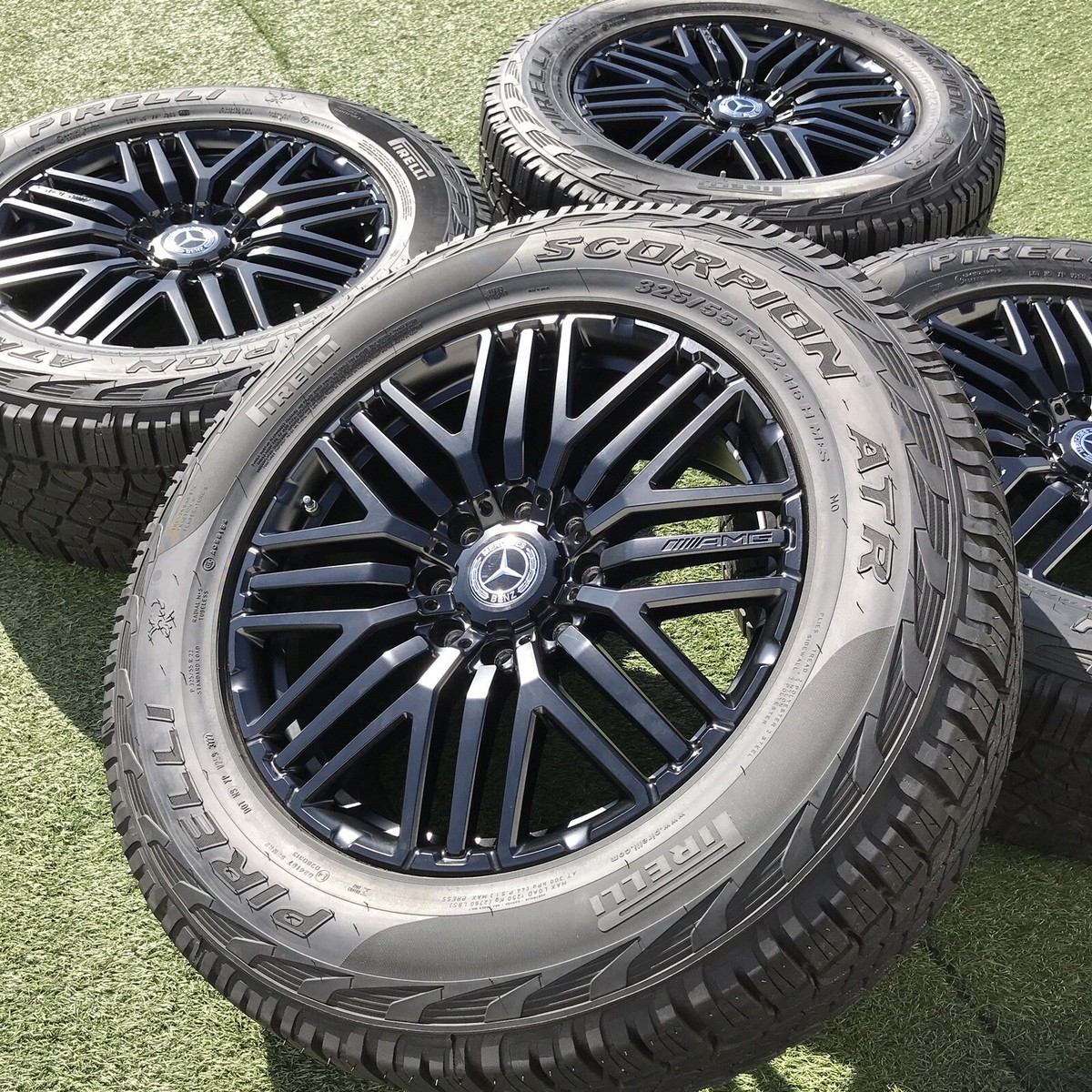 22 MERCEDES AMG G63 4X4 SQUARED BLACK 2023 RIMS TIRES OEM FACTORY