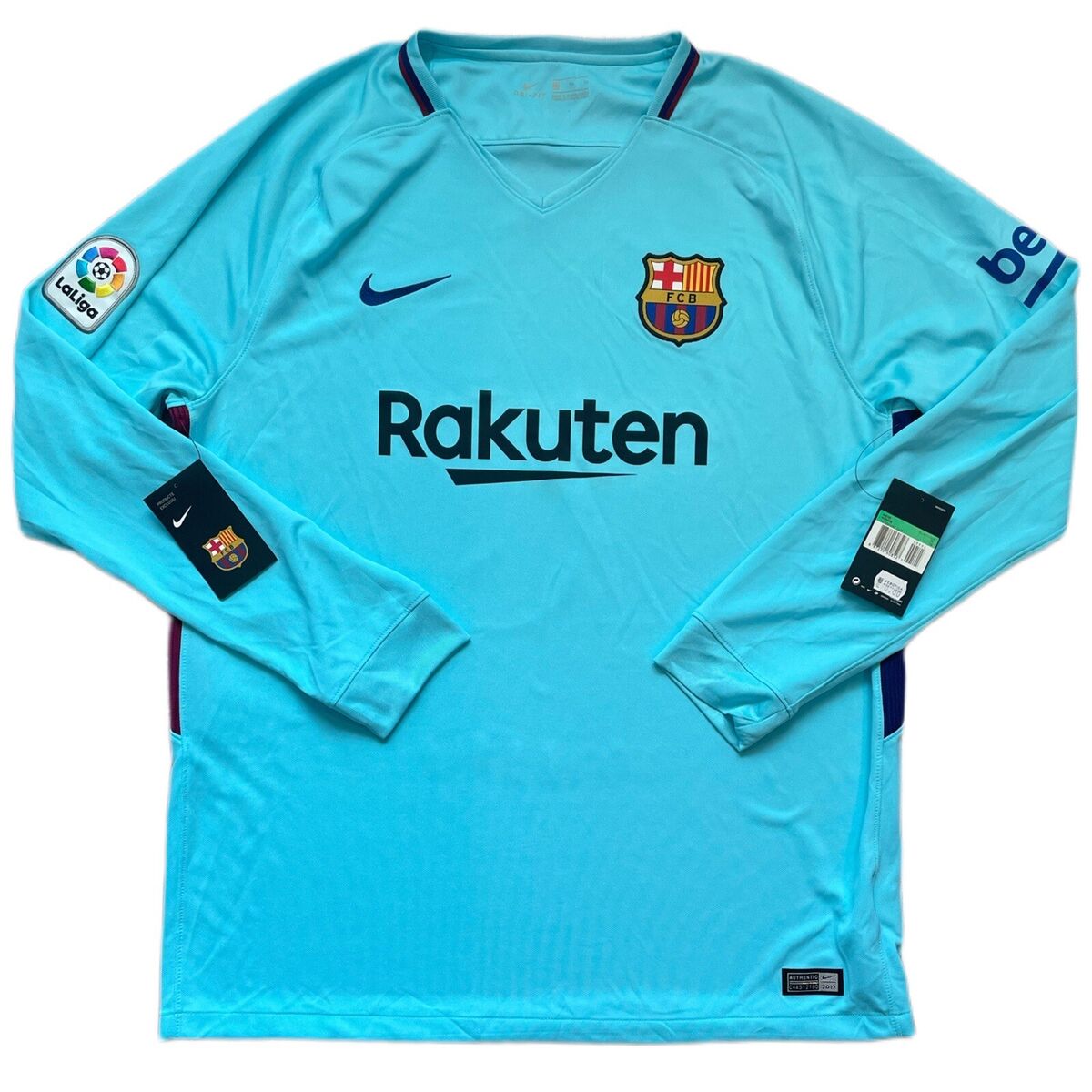 2017/18 Barcelona Away Jersey #10 Messi XL Nike Long Sleeve 2017/18 Barcelona Away Jersey #10 Messi XL Nike Long Sleeve