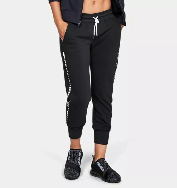 Under Armour Women's Tb Ottoman Fleece Pant BLACK W/ White Size XXL MSRP  $60.00