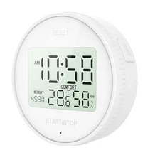 Magnetic Digital Hygrometer & Indoor Thermometer - Kitchen Timer for Cooking, Ba