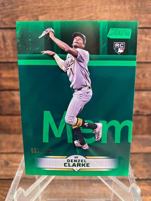 #ad 2025 Stadium Club Denzel Clarke RC Green Foil Parallel # 199 #31 A#x27;s $4.95