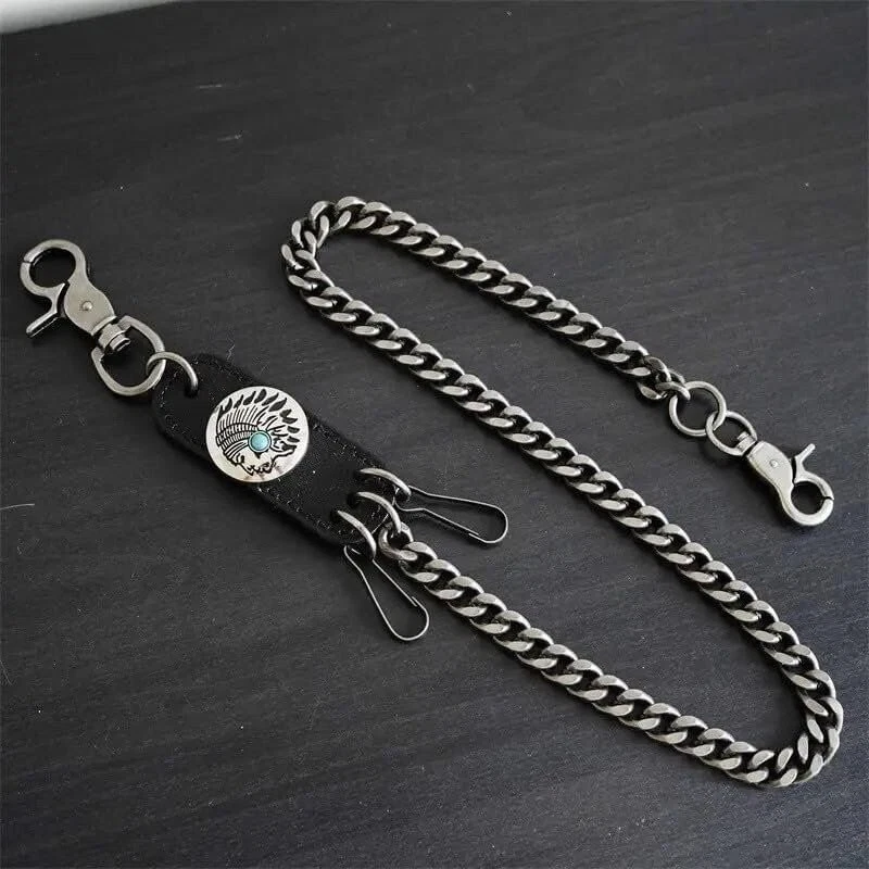 Pantalones Marshal Hip Hop Jean Cadena Gótico Punk Plata Pantalones Cadenas Motociclista Pesado... Foto 4 de 4