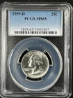 1955-D 25C Washington Quarter Dollar PCGS MS65   33932907