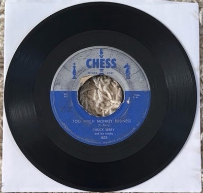 Chuck Berry Too Much Monkey Business/ Brown Eyed Handsome Man 45 Record Chess