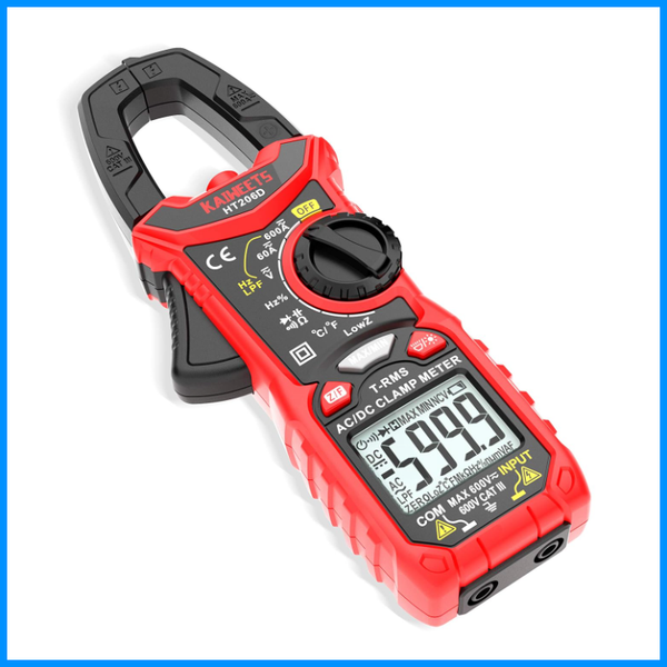 Stromzange Multimeter 600A AC DC True RMS 6000 Counts 600V Rot Kaiweets 31 Mm-image
