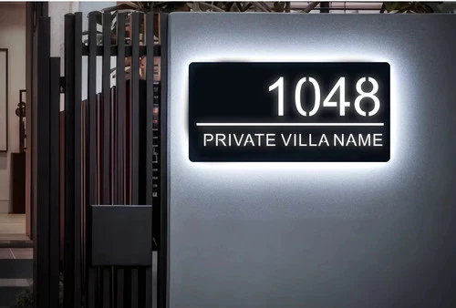 CUSTOM LED LIGHT UP HOUSE SIGN NUMBER STREET SIGN ACRYLIC ADDRESS DOOR WALL