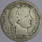 1908-D Barber Silver Quarter 25C - G/VG