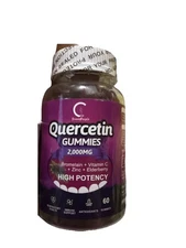 QUERCETIN GUMMIES Adults Kids with Vitamin C Zinc 60ct GPGP GREENPEOPLE