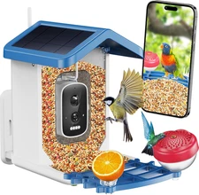 Smart Bird Feeder with 2.5K HD Camera – AI Bird Species Recognition, Solar-Power