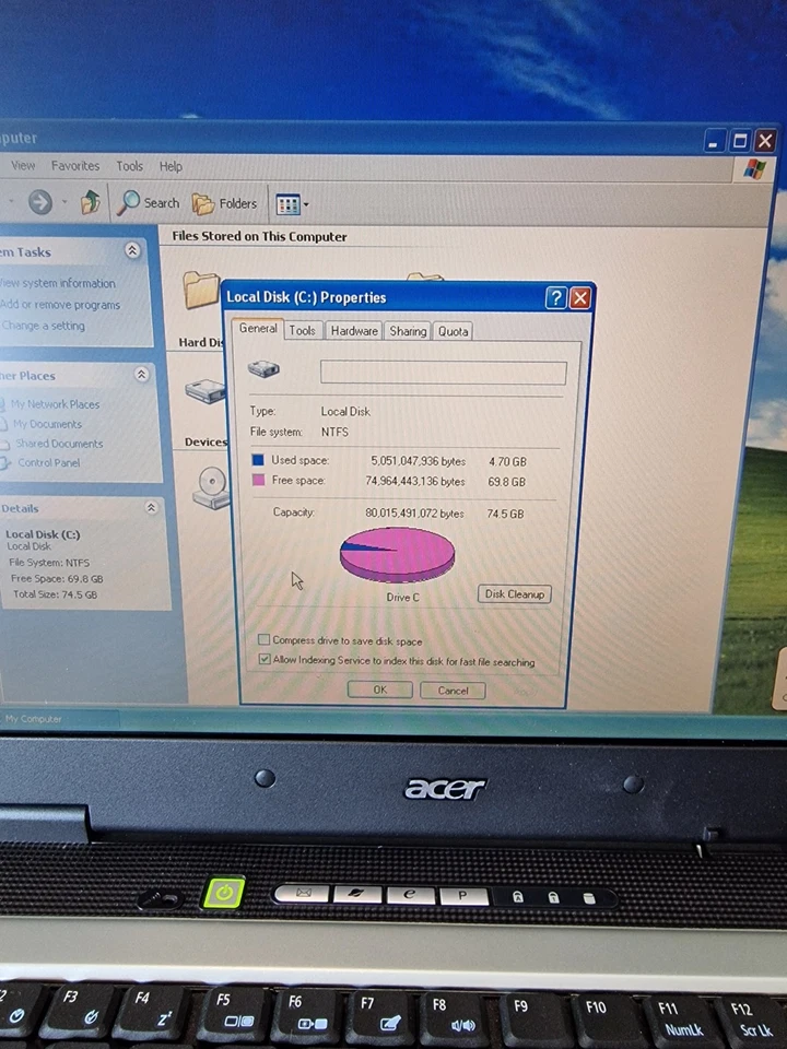 Acer Aspire 3610 Celeron M 1.5GHz 80Gb Hdd,  504mb Ram Missing Battery Untested - Image 3 of 4