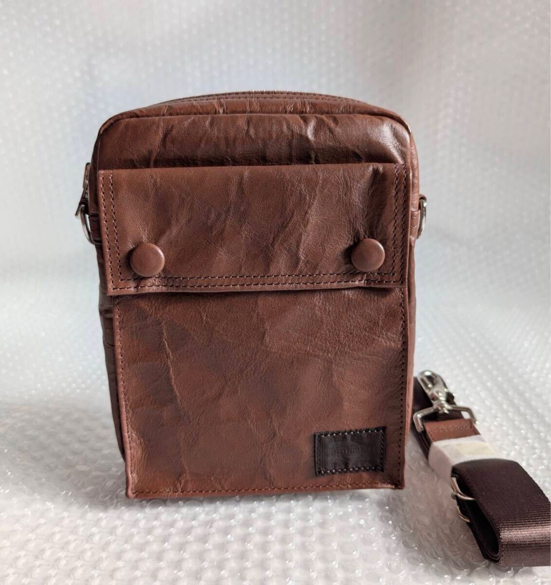 Porter Leather Dyneema Freestyle Shoulder Bag Brown from