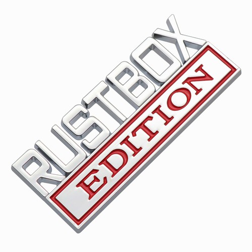 Pair Rustbox Edition Truck Emblems Car Boat 3D Badge Decal Logo (red/chrome) - Bild 2 von 7