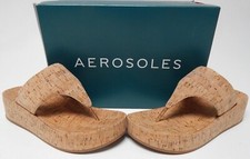 Aerosoles Delia Size US 10 M Women's T-Strap Slide Thong Platform Sandals Cork