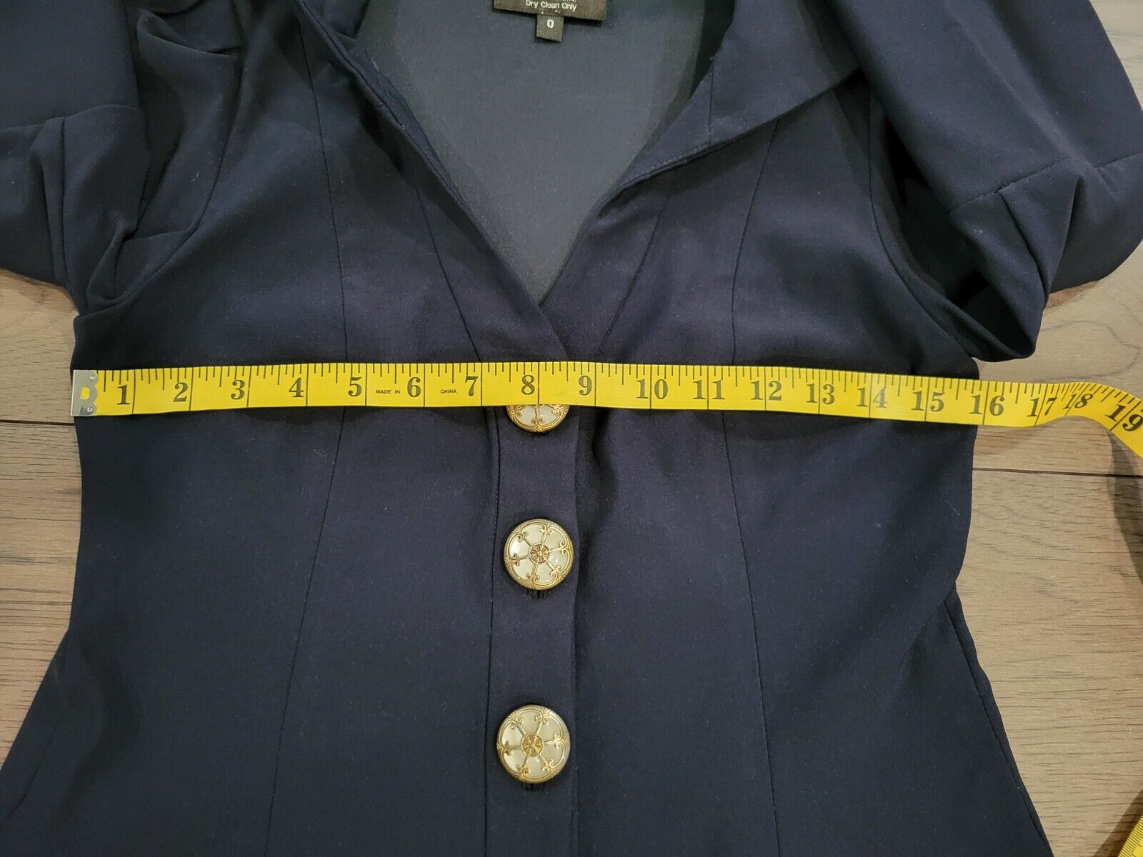 Dianaira Navy Blue Jacket 3/4 Sleeves 0 Vintage - image 10