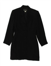Nicole Miller Womens Overcoat Uk 8 Small Black Rayon Aj08
