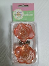 Set Of Two Rose Floral Knobs Drawer Pulls Door Pulls