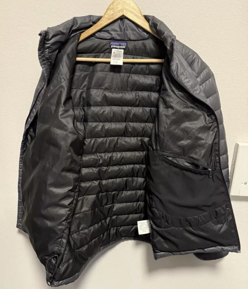 Chaqueta para hombre Patagonia gris oscuro plumón ganso abrigo acolchado talla M - 51884 Foto 4 de 4