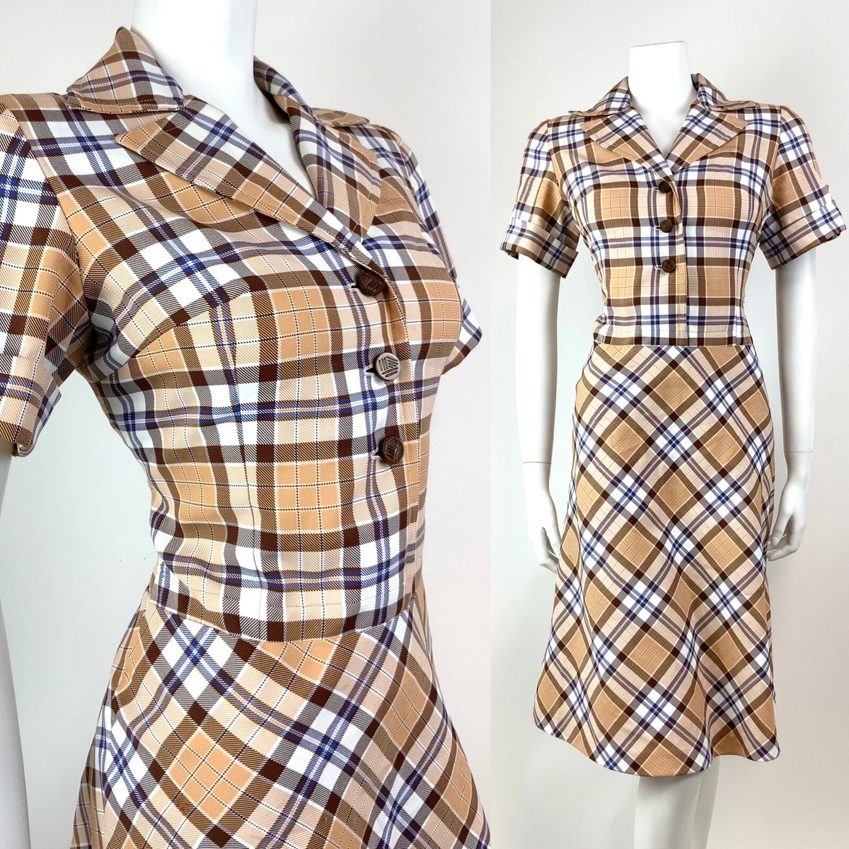 70s clearance checkered dress