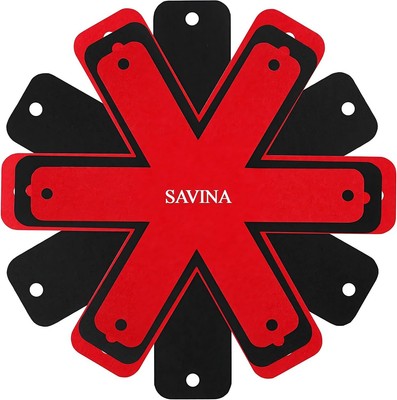 Savina Pot & Pan Protectors - Big Different Sizes (16'' 15'' 14'' 12'') - Black 
